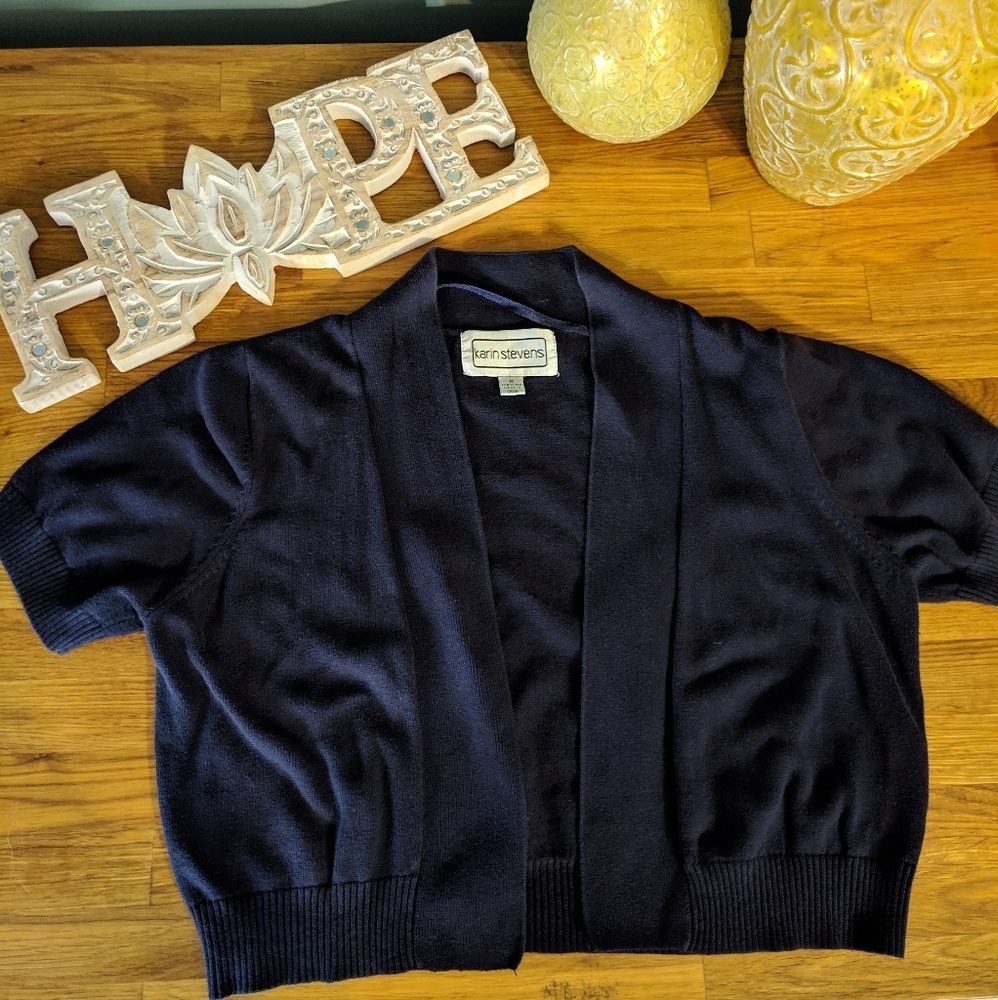 Navy blue cropped Shrug